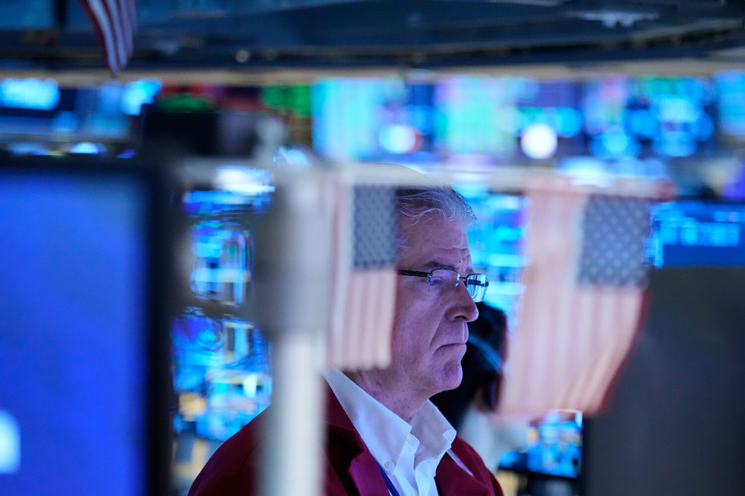 Daniel Kryger works on the floor at the New York Stock Exchange in New York, Monday, Sept. 14, 2026...