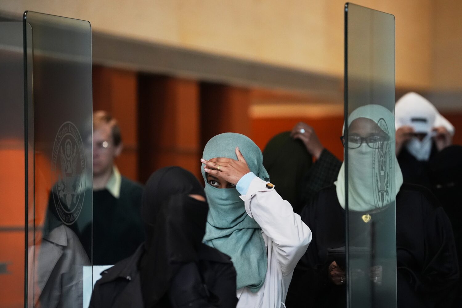 Supporters of Salim Said, who was found guilty in the Feeding Our Future fraud scheme, leave after ...