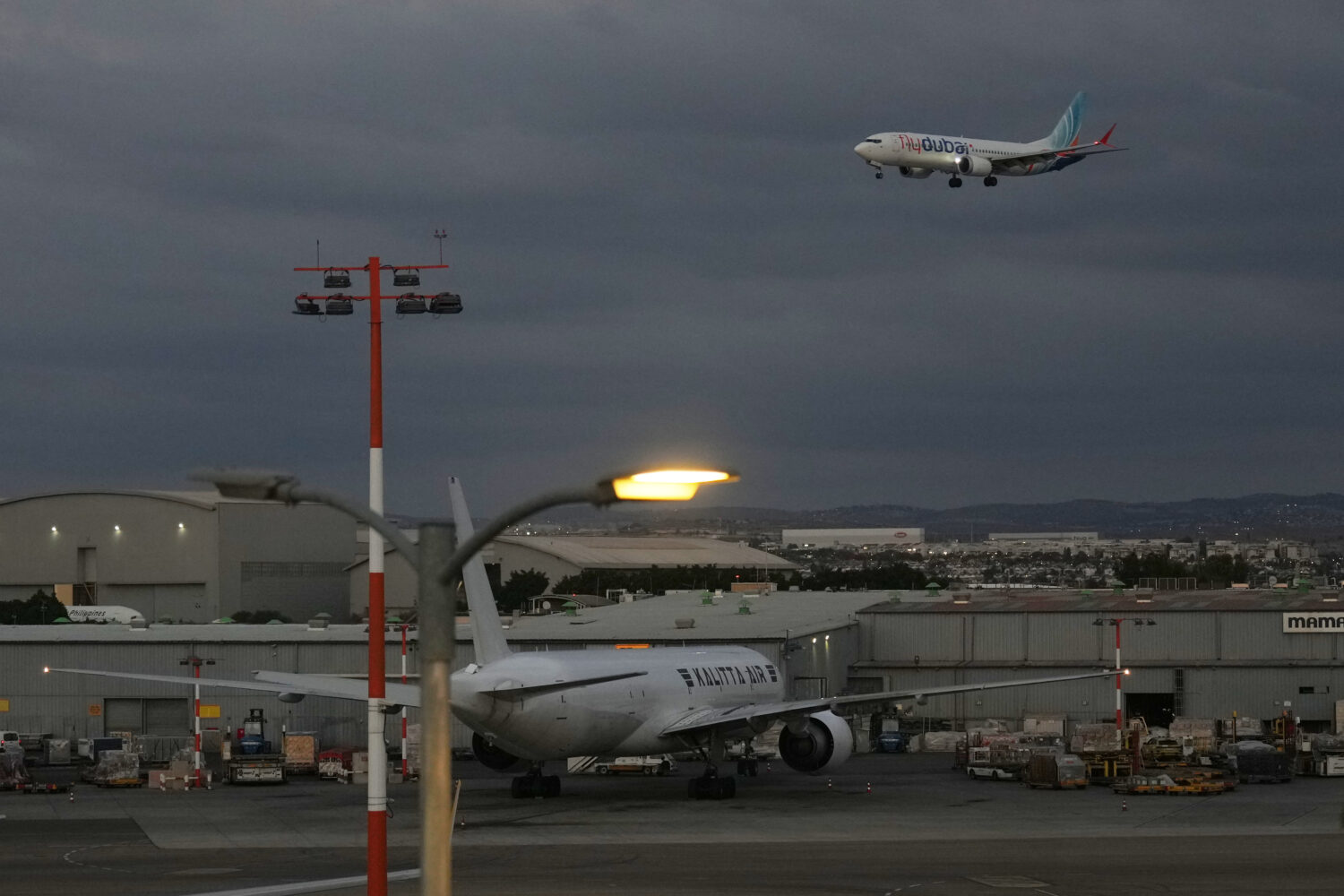 A FlyDubai aircraft carrying Israelis who experienced an emergency landing in Saudi Arabia arrives ...