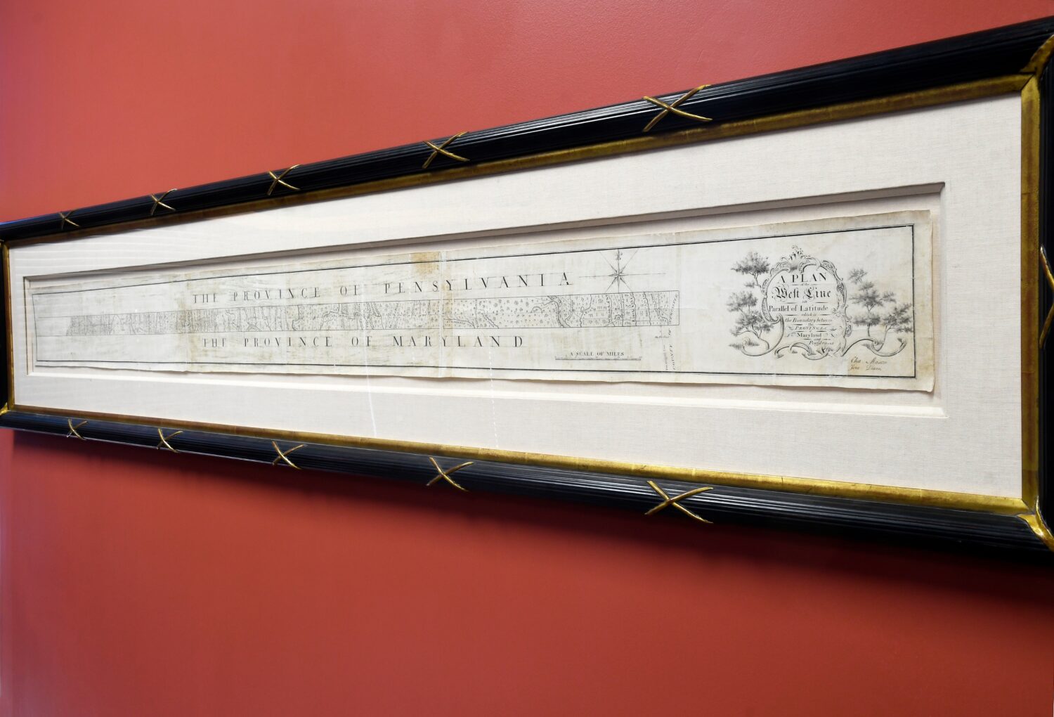 This photo provided by Brunk Auctions shows the original, hand-drawn survey of the Mason-Dixon Line...