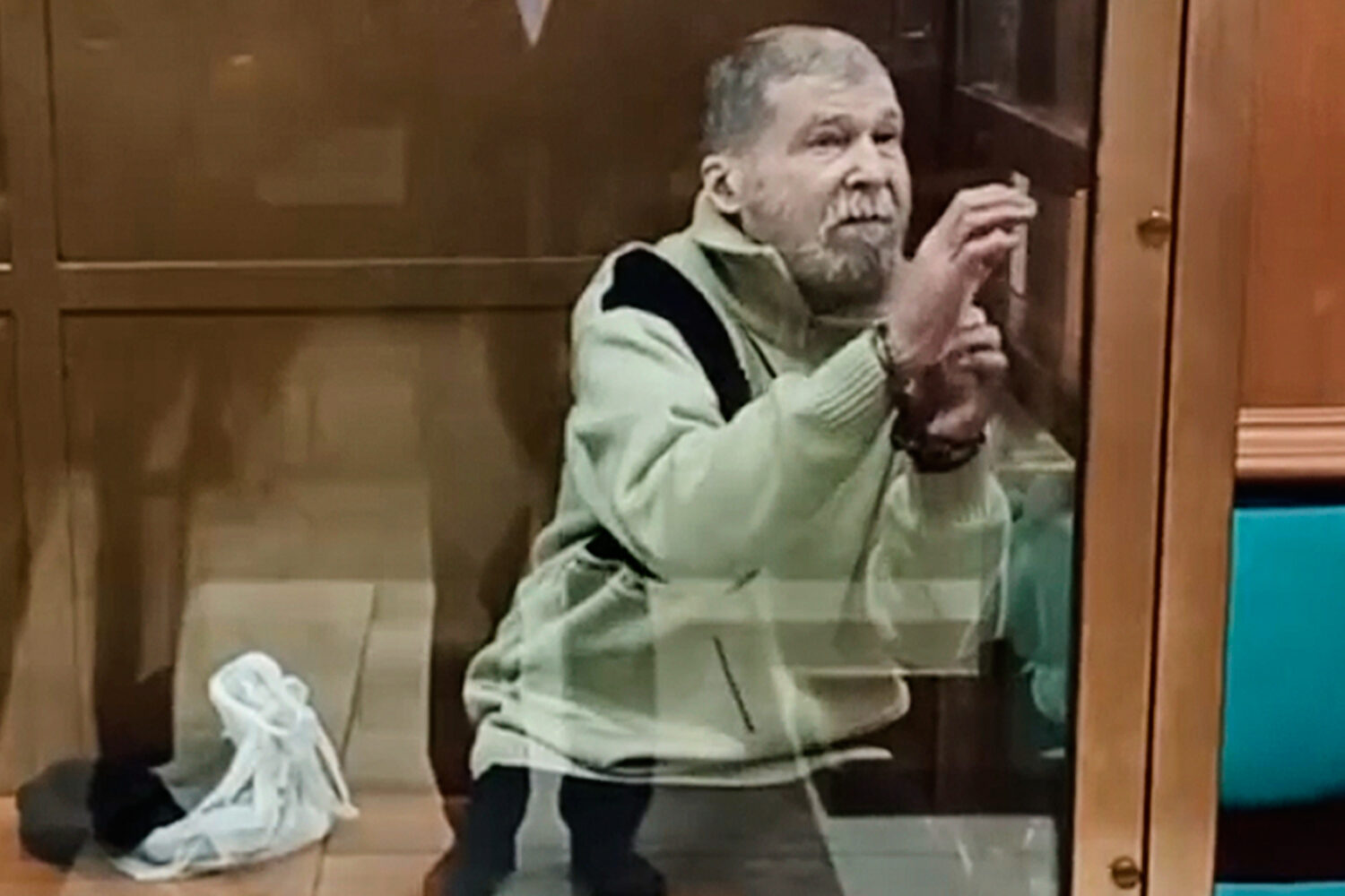 FILE - In this photo taken from video released by the Moscow City Court Press Service, Stephen Hubb...