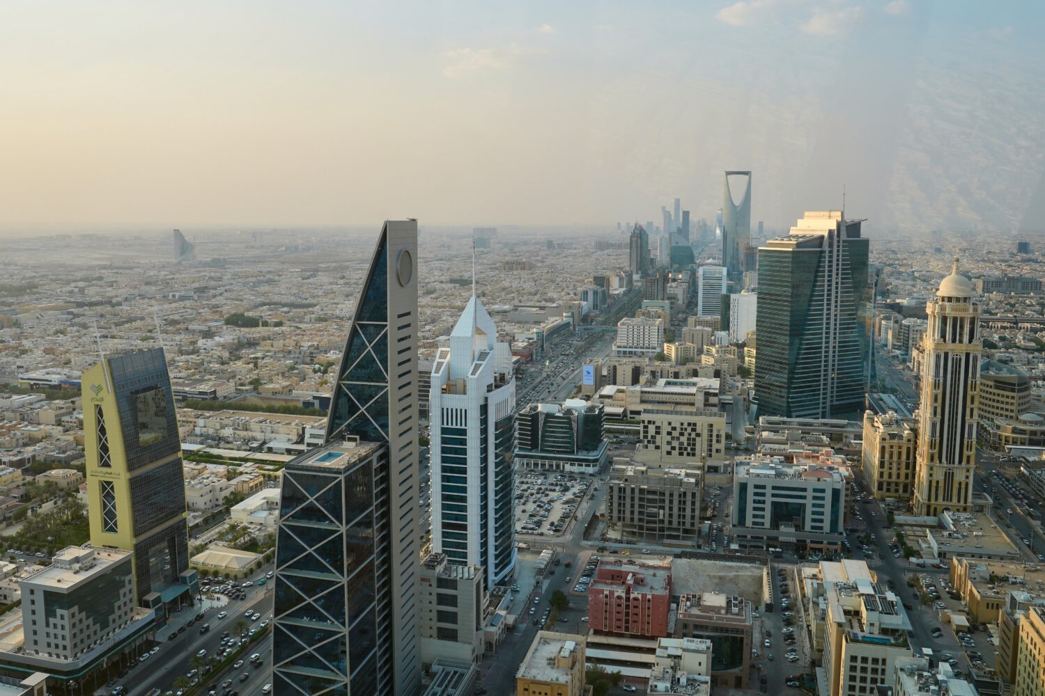 Buildings line King Fahd Road in the Olaya district of Riyadh, Saudi Arabia, Wednesday, Oct. 14, 20...