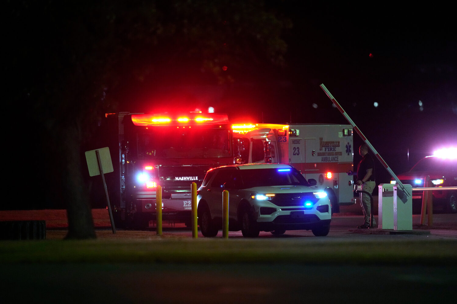 Emergency vehicles arrive at Riverbend Maximum Security Institution after the execution of Christa ...