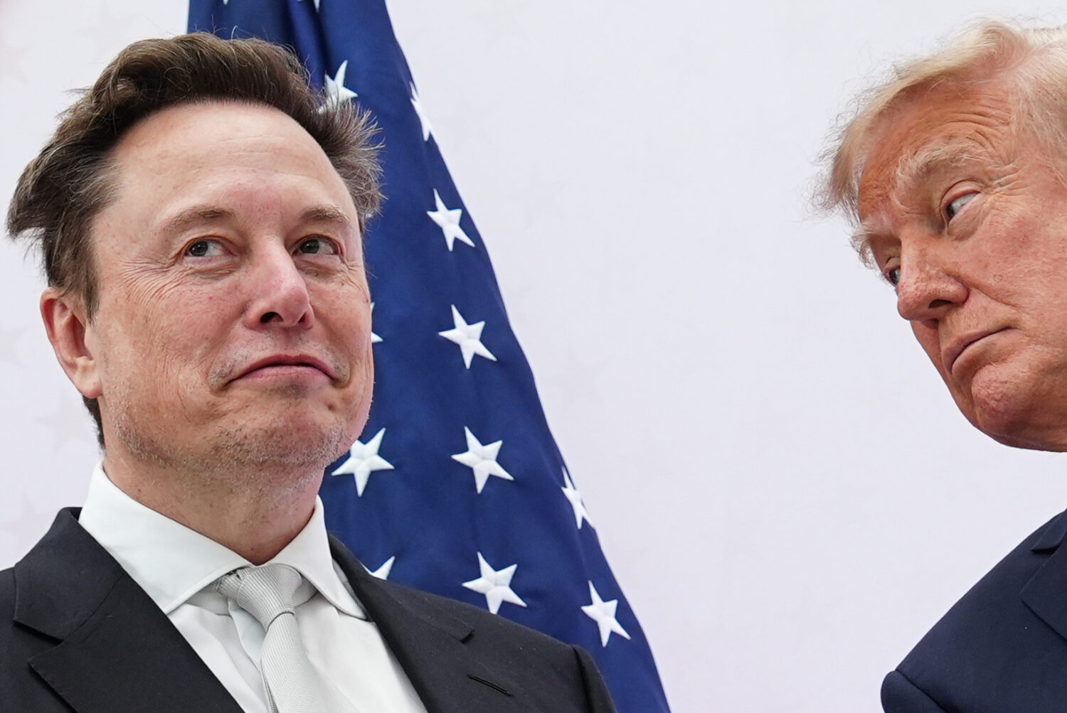 President Donald Trump, right, presents the National Medal of Science to Elon Musk at the U.S. Inst...