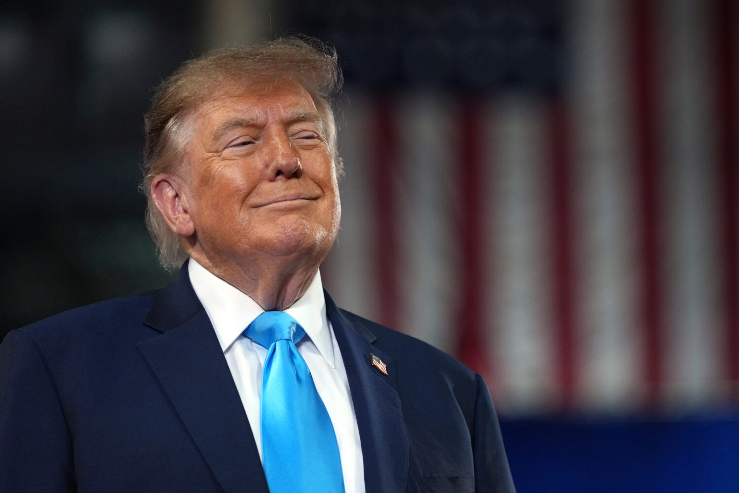 President Donald Trump arrives to speak at a campaign rally at Truist Arena at Northern Kentucky Un...