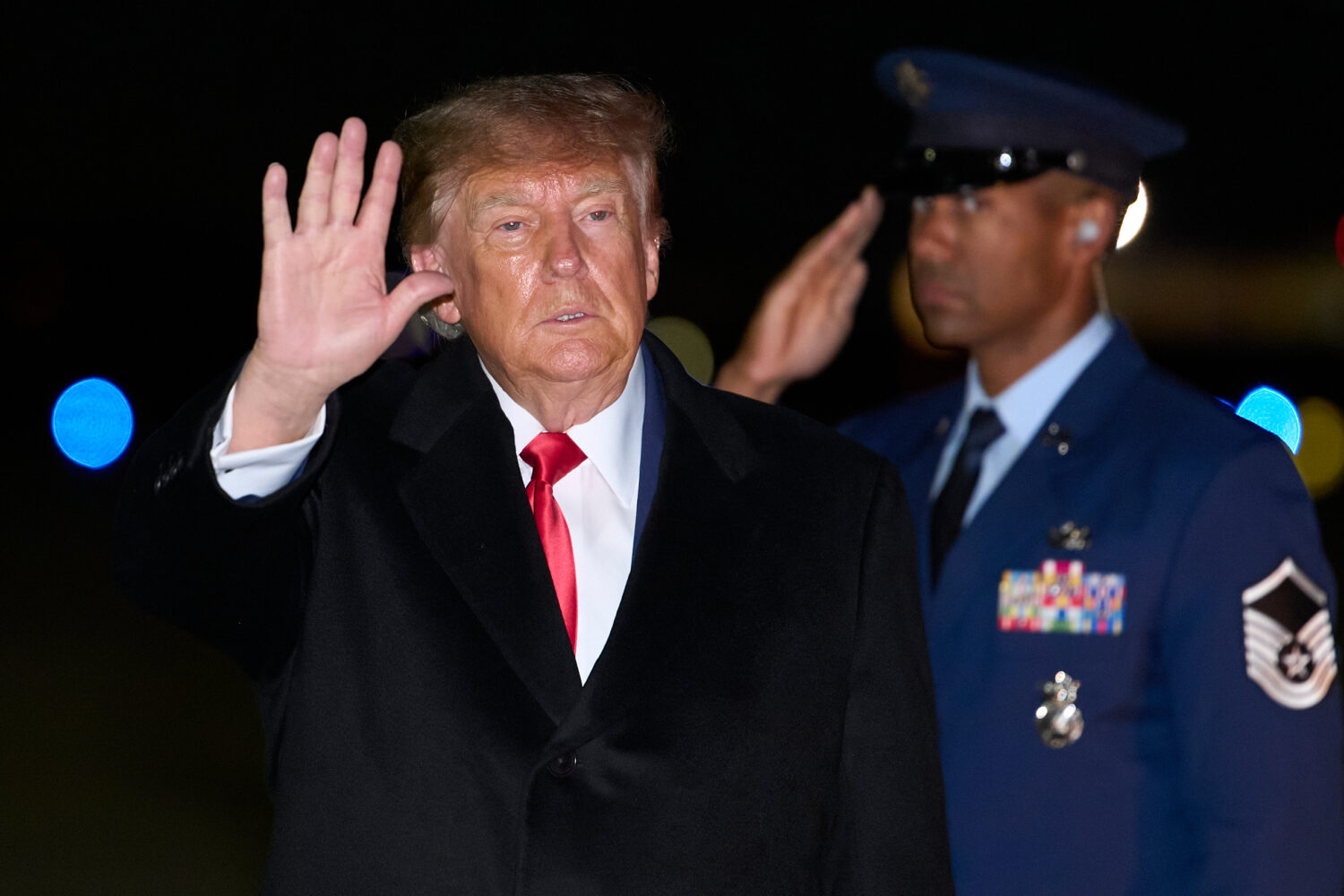 President Donald Trump arrives on Air Force One, Friday, Oct. 23, 2026, at Joint Base Andrews, Md. ...
