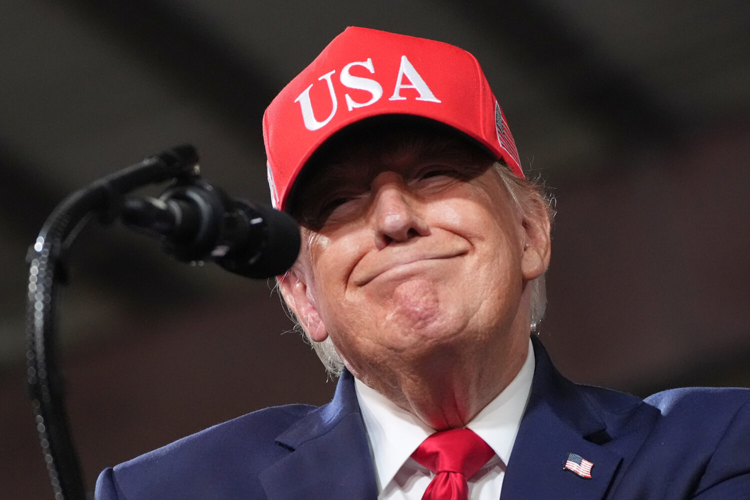 President Donald Trump speaks at a campaign rally at Majestic Valley Arena, Wednesday, Oct. 14, 202...