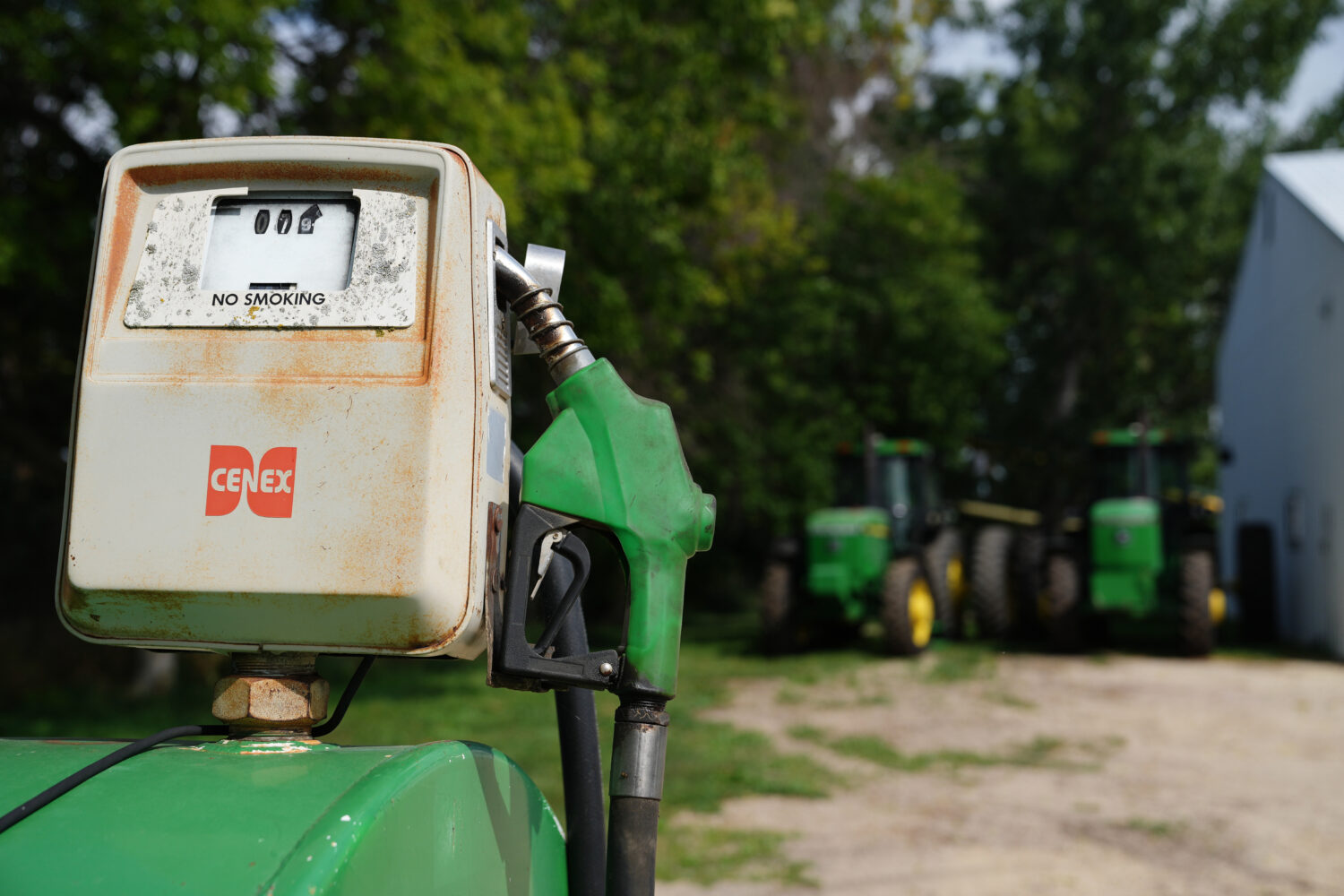 FILE - A diesel fuel tank is seen on a corn and soybean farm, Aug. 26, 2026, in Northfield, Minn. (...