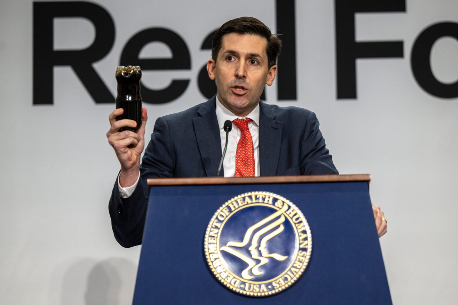 In this image provided by the U.S. Department of Agriculture, Calley Means, senior advisor for the ...