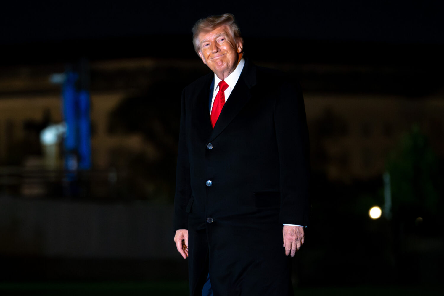 President Donald Trump returns to the White House following a trip to Clarksville, Tenn., on the So...