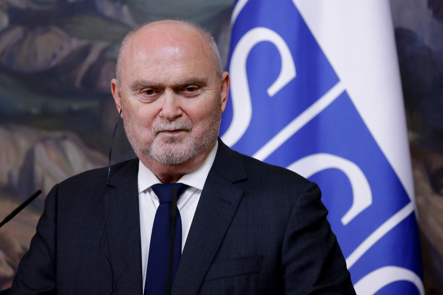 FILE - OSCE Secretary General Feridun Sinirlioglu attends a joint news conference with Russian Fore...