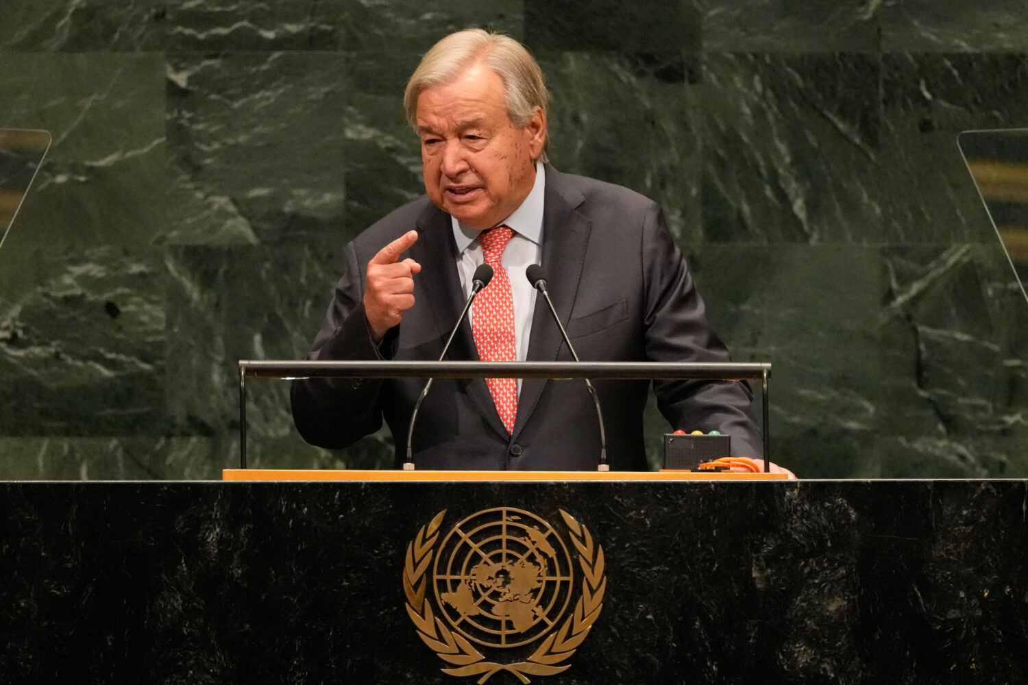 United Nations Secretary-General Antonio Guterres speaks during the 81st session of the United Nati...
