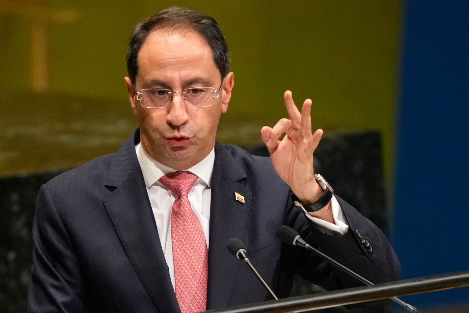 Colombia's Vice President Jose Manuel Restrepo speaks during the 81st session of the United Nations...