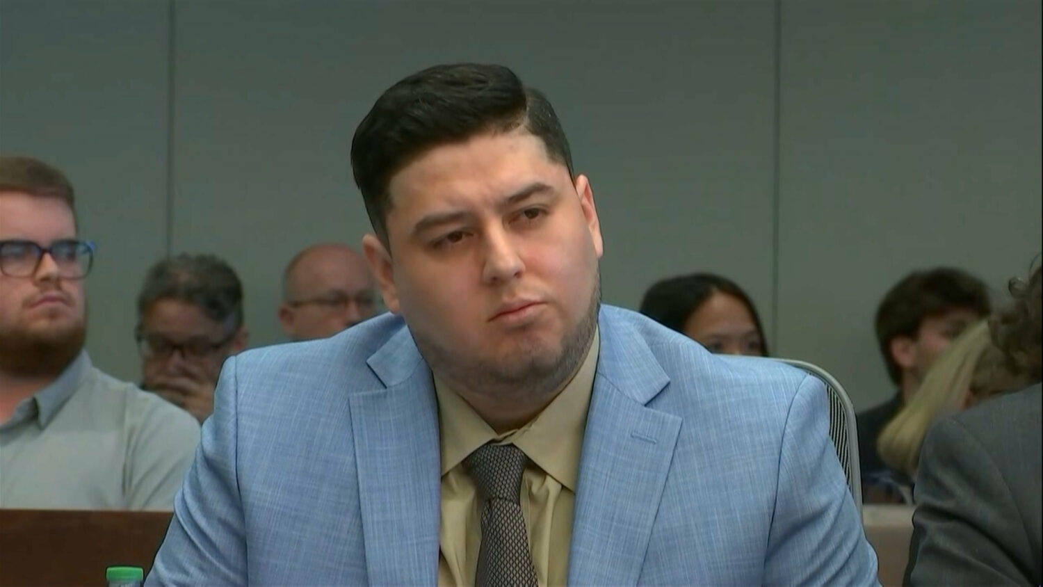 In this frame grab from video, Miguel Salguero-Olivares, who is on trial for the murder and rape of...