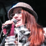 Ingrid Michaelson asked the audience whether she should take a trip up in the Space Needle, Sunday, August 31, 2008.