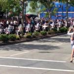 Motorcycles in a procession to honor trooper Sean O'Connell arrive at the Comcast Arena in Everett on Thursday.