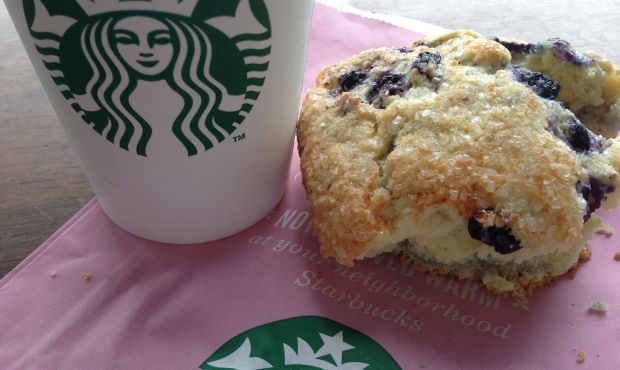 How many calories do you think this Starbucks snack has? The blueberry scone contains 22 grams of f...