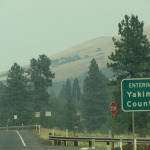 The fire and smoke are causing poor visibility in Yakima County.