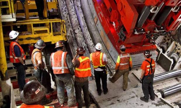 The dirt isn’t being removed from the boring machine’s dig site because there isn&#8217...