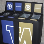 Recycling bin at Husky Stadium, which was named one of the greenest in the country.