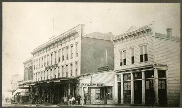 Squire’s Opera House on Commercial Street between Washington Street and Main Street. Built 18...
