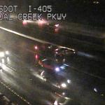 A collision on northbound I-405 just before I-90 in took up the two left lanes. 