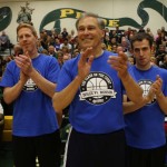 Team Inslee cheers at The Clash on the Court at Shorecrest High School Wednesday night.