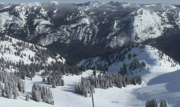 First day on the slopes and the weather couldn’t be more beautiful. (Crystal Mountain webcam)...
