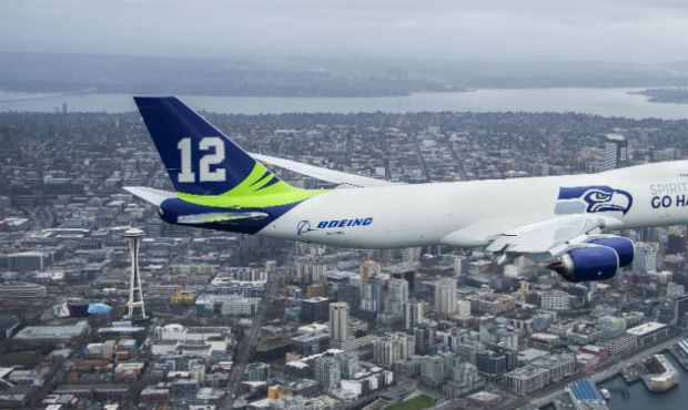 Boeing is getting into the spirit of the 12th Man, rolling out a specially adorned Seahawks themed ...