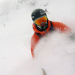 A skier shreds deep powder at Crystal Mountain during the recent storm.