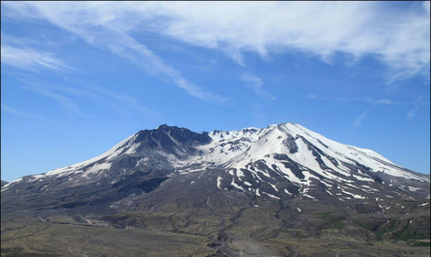 Geologists say Mount St. Helens has been slowly building itself back up after four years of volcani...