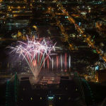 Safeco Field fireworks are seen from the Sky View Observatory on the 73rd floor of the Columbia Tower last Friday night. 