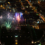 Safeco Field fireworks are seen from the Sky View Observatory on the 73rd floor of the Columbia Tower last Friday night. 