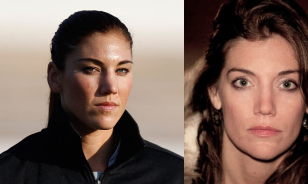 Hope Solo (left) has a doppelganger, Mahria Zook (right), who gets mistaken for the soccer star whe...