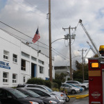  By the time fire crews arrived, flames had fully engulfed the building. More than 100 fire fighters fought the blaze. It took about an hour to get the fire under control. The building houses two companies, The Asko Group and Acu-Line. Asko provides metal finishing for the aerospace industry, and Acu-Line does metal etching. Both companies produce toxic waste. 