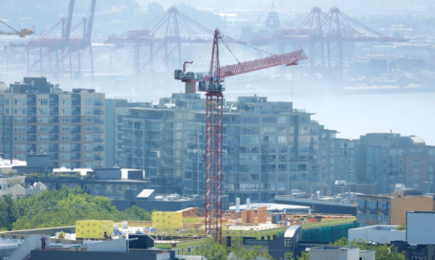 Cranes are built to withstand earthquakes, and are usually anchored to the building they’re c...