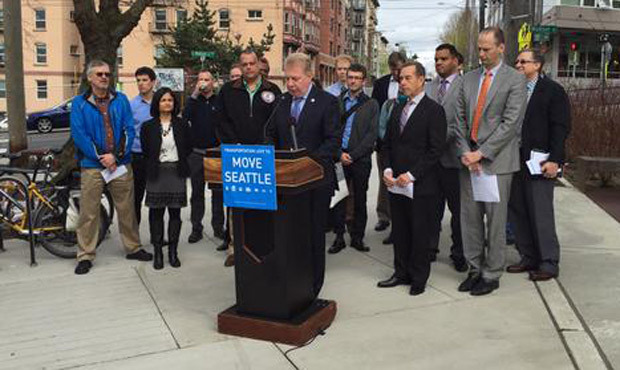 Mayor Ed Murray will ask voters for $900 million to fund his “Move Seattle” plan that h...