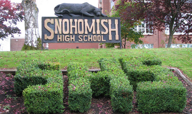 Snohomish High School was in a brief lockdown Wednesday morning following reports of a gun in the a...