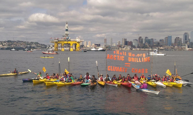 Kayaktivists, who floated into Elliott bay last year to protest drilling in the arctic, plan to ret...