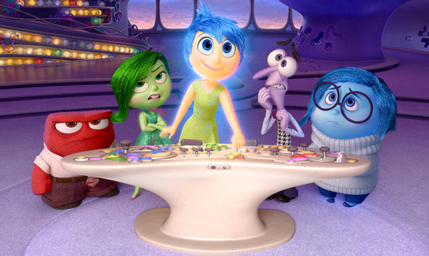 In this file image released by Disney-Pixar, characters, from left, Anger, voiced by Lewis Black, D...