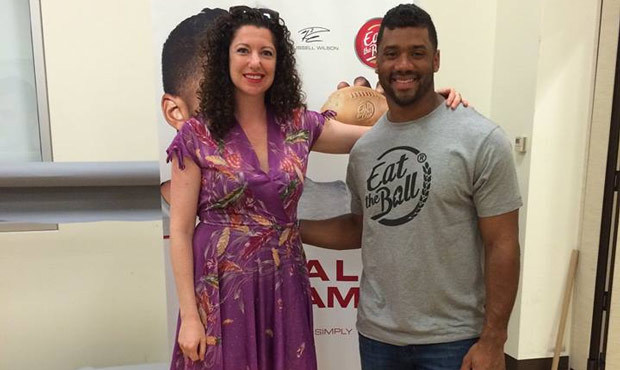 Rachel Belle poses awkwardly with Russell Wilson, after their interview at VMAC. (Rachel Belle)...