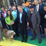 Seattle Mayor Ed Murray celebrate the creation of rainbow crosswalks on Capitol Hill to help celebrate Pride Week in June.