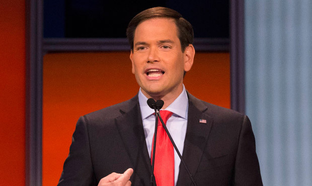 Republican presidential candidate Sen. Marco Rubio, R-Fla., speaks during the first Republican pres...