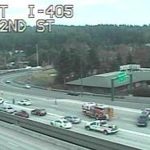 A car caught fire on northbound I-405 Thursday. 