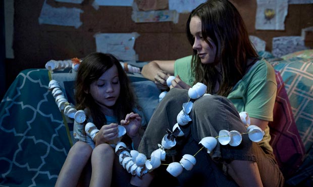 Brie Larson, right, as Ma and Jacob Tremblay as Jack appear in a scene from the film, “Room.&...
