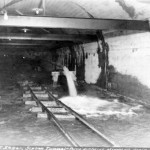 The original tunnel underneath the canal under construction in 1912-13.