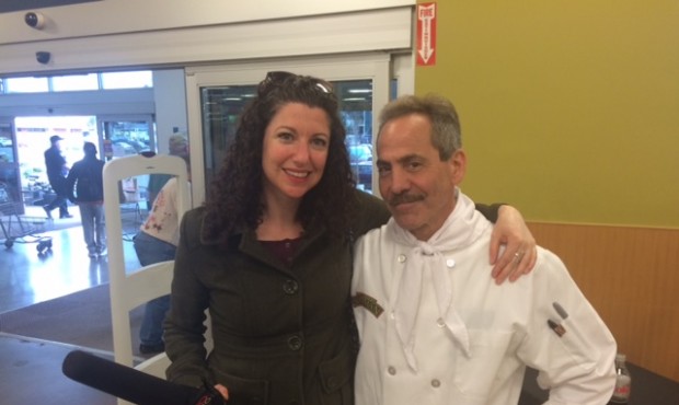 Rachel Belle poses with Larry Thomas, the actor who played the Soup Nazi on Seinfeld....