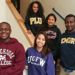 UW sophomore Sharon Felix (center) is shown with several fellow Rainier Scholars.