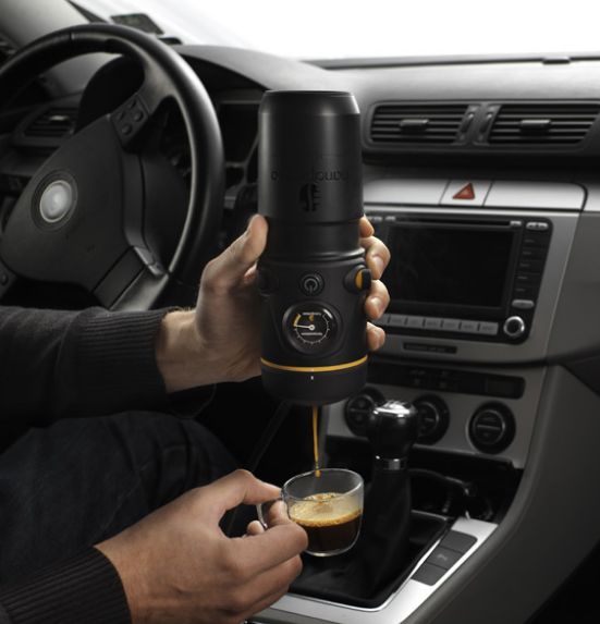 No need for drive-thru with in-car coffee maker 