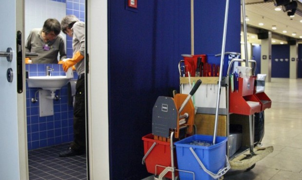 According to a recent study, janitors are most likely to express some kind of flu symptoms. (AP Pho...